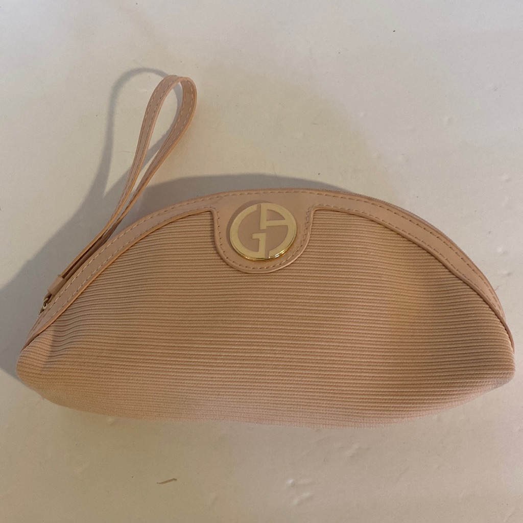 Nwot. Giorgio Armani Beauty Wristlet, Cosmetic Case. Pale Pink In Color.